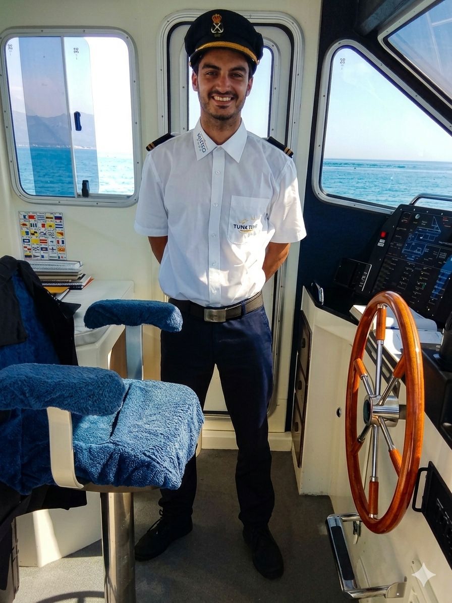 Rubén Rodríguez García trabajando en un puerto deportivo